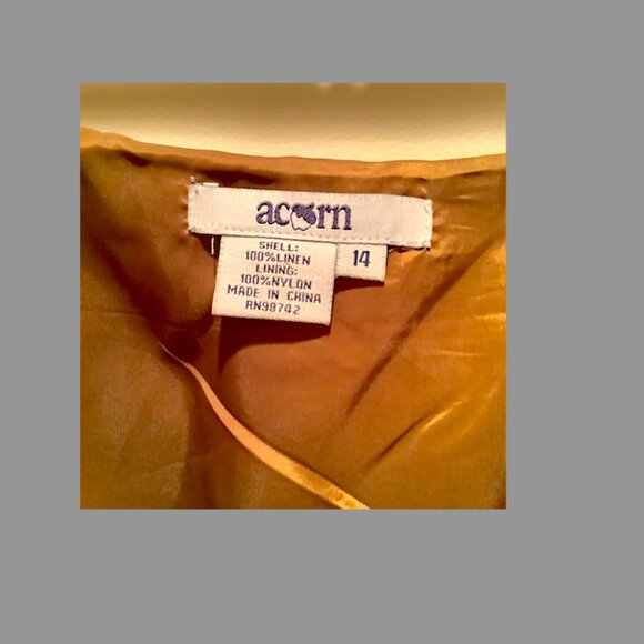 Classic Acorn Cinnamon Sassy tiered Linen Flared Skirt, Fully lined, Size 14 - Picture 5 of 5